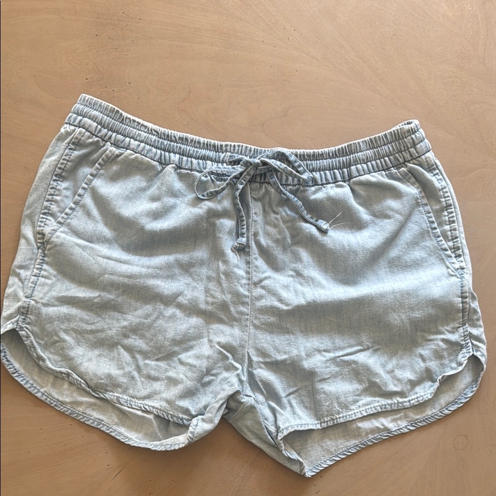 GAP Blue Chambray Shorts with Elastic Waistband